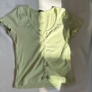 Brandy Melville Pastel Green Ribbed Top